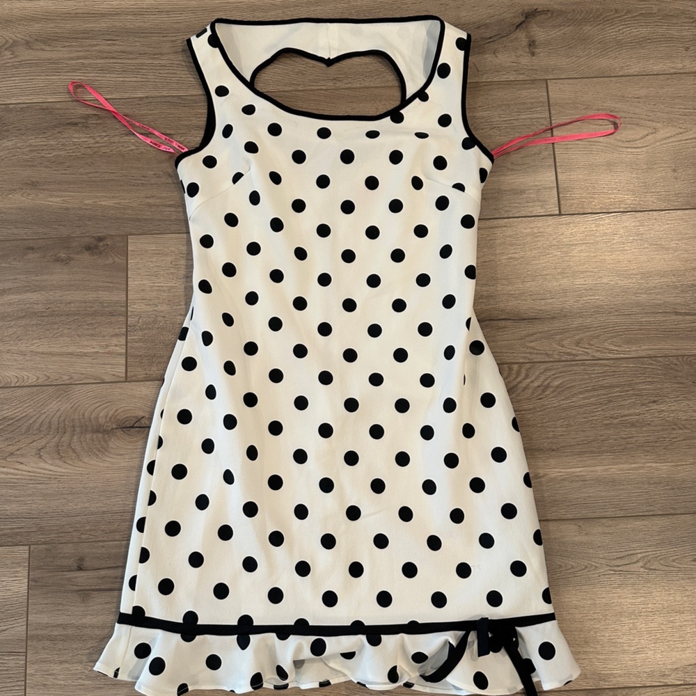 Betsey Johnson Black and White Polka Dot Mini Dress